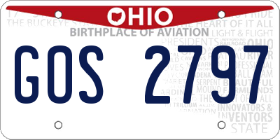 OH license plate GOS2797