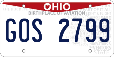 OH license plate GOS2799