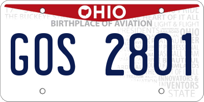 OH license plate GOS2801