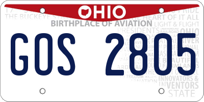 OH license plate GOS2805