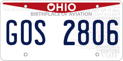 OH license plate GOS2806