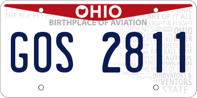 OH license plate GOS2811