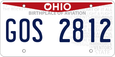OH license plate GOS2812