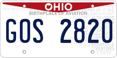 OH license plate GOS2820