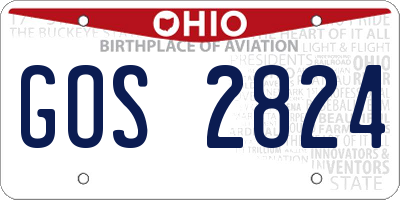 OH license plate GOS2824