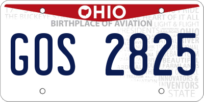 OH license plate GOS2825