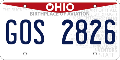 OH license plate GOS2826