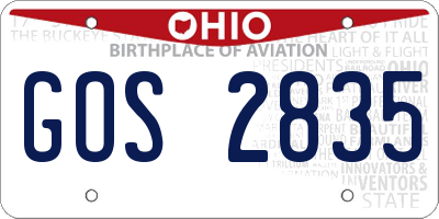 OH license plate GOS2835