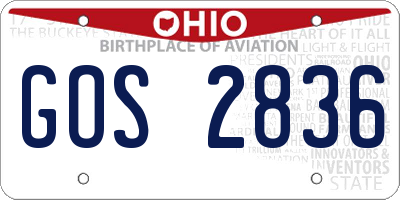 OH license plate GOS2836