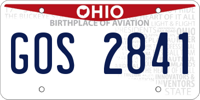 OH license plate GOS2841
