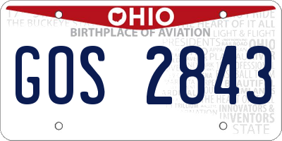 OH license plate GOS2843
