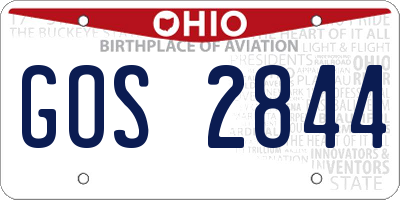 OH license plate GOS2844