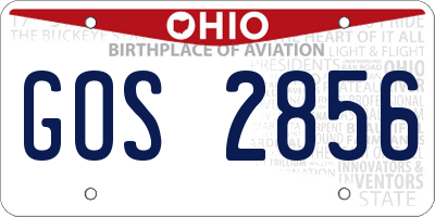 OH license plate GOS2856