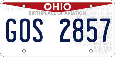 OH license plate GOS2857