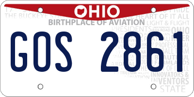 OH license plate GOS2861