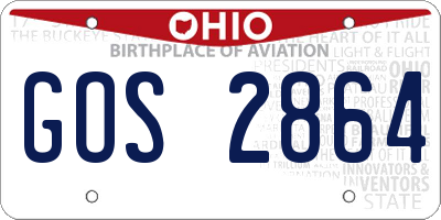 OH license plate GOS2864