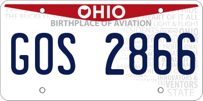 OH license plate GOS2866