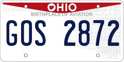 OH license plate GOS2872