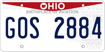OH license plate GOS2884
