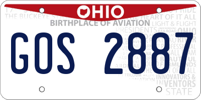 OH license plate GOS2887