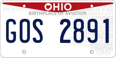 OH license plate GOS2891