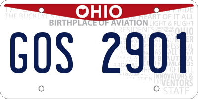 OH license plate GOS2901