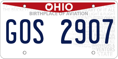 OH license plate GOS2907