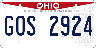 OH license plate GOS2924
