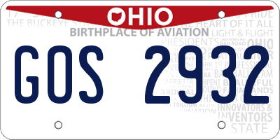 OH license plate GOS2932