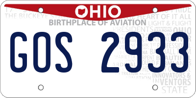 OH license plate GOS2933