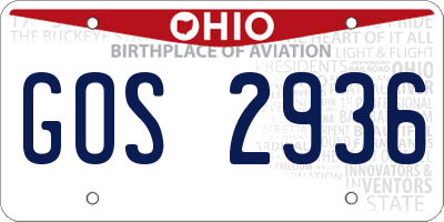 OH license plate GOS2936