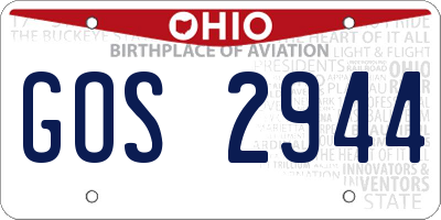 OH license plate GOS2944