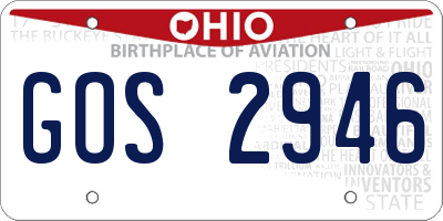 OH license plate GOS2946