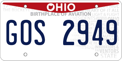 OH license plate GOS2949