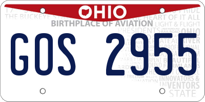 OH license plate GOS2955