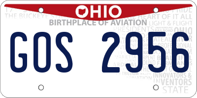 OH license plate GOS2956