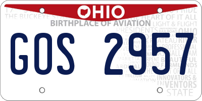 OH license plate GOS2957