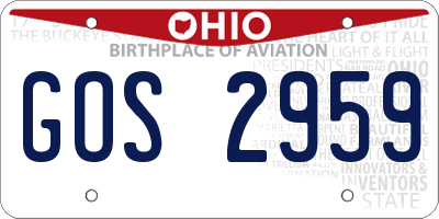 OH license plate GOS2959