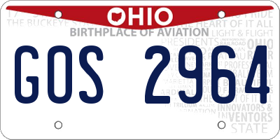 OH license plate GOS2964