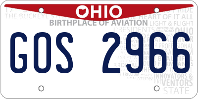 OH license plate GOS2966