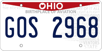 OH license plate GOS2968