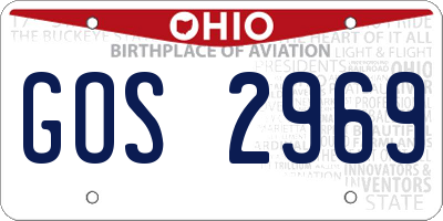 OH license plate GOS2969