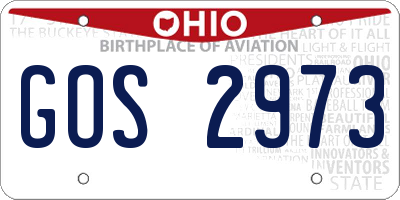 OH license plate GOS2973