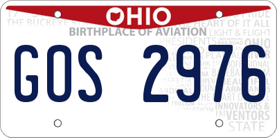 OH license plate GOS2976