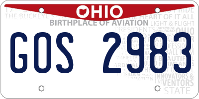OH license plate GOS2983