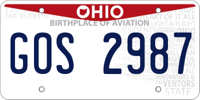 OH license plate GOS2987