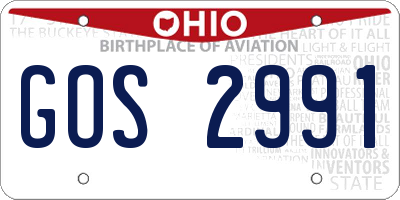 OH license plate GOS2991