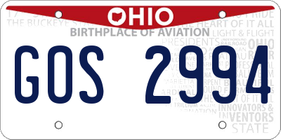OH license plate GOS2994