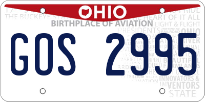 OH license plate GOS2995