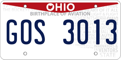 OH license plate GOS3013
